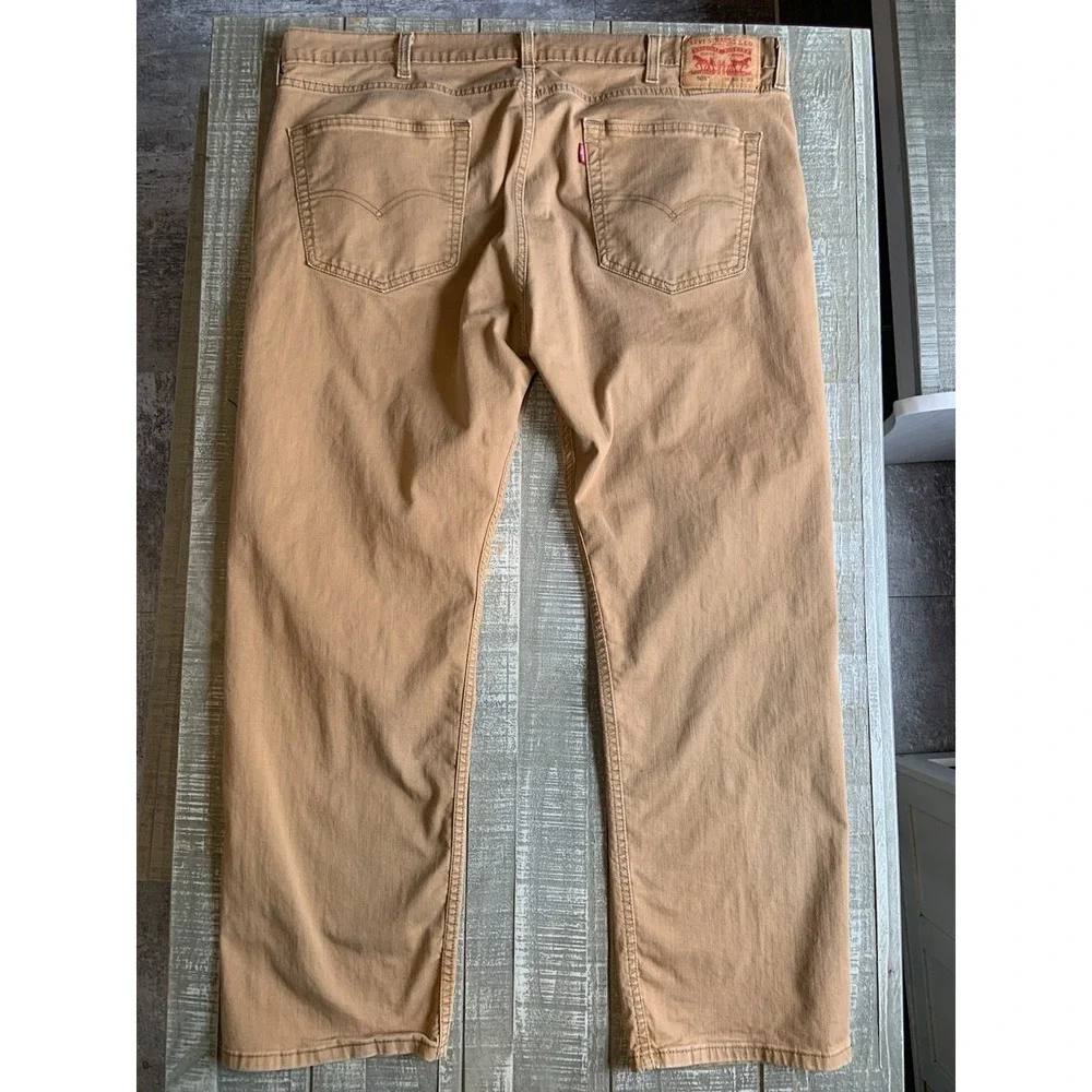 Levi's 505 Jeans Men's Size 40x30 Regular Fit Tan Khaki Straight Leg Pants Levi